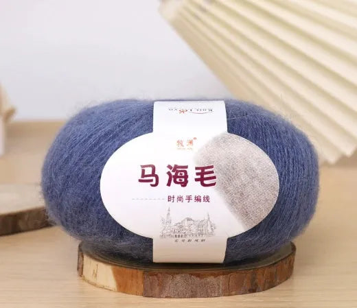 Mohair scarf DIY kit with wool ball and hand-weaving instructions for 180cm spring accessory