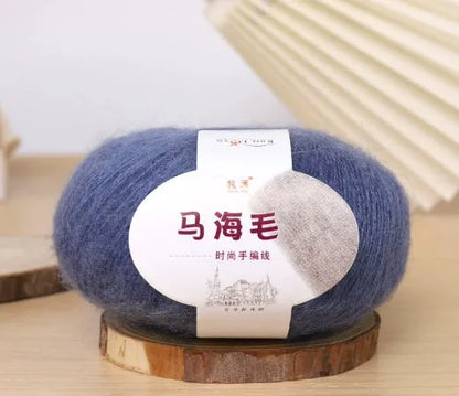 Mohair scarf DIY kit with wool ball and hand-weaving instructions for 180cm spring accessory