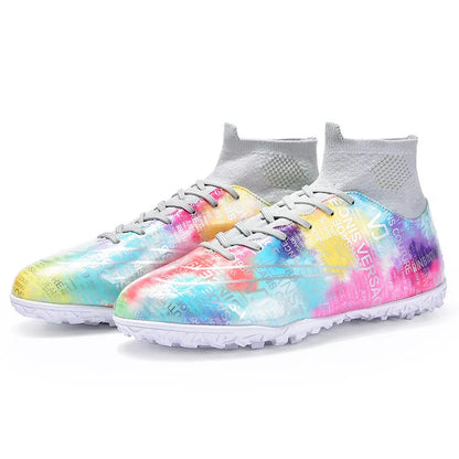 High-top soccer shoes for boys and girls with non-slip rubber outsole