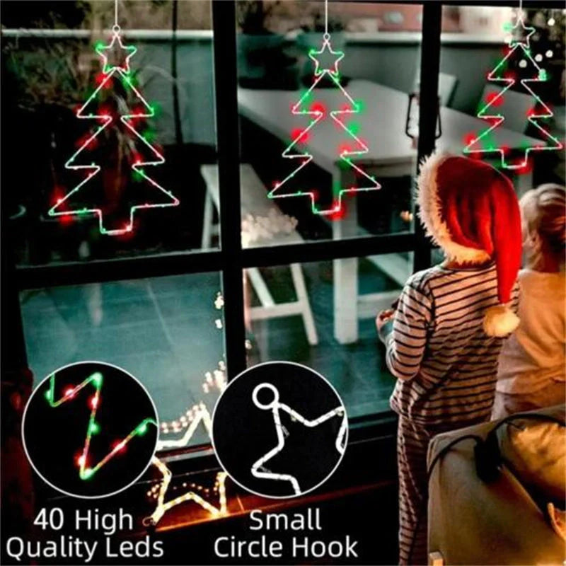 Wrought Iron Christmas Tree Shaped LED Garland Lights for holiday decoration