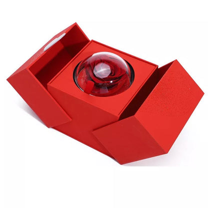 Eternal Rose Soap Flower Jewelry Box in pink and red with jewelry storage compartment