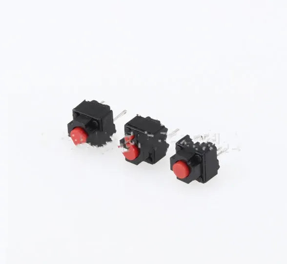 Waterproof aluminium tact switch with patch pins and 1A current rating