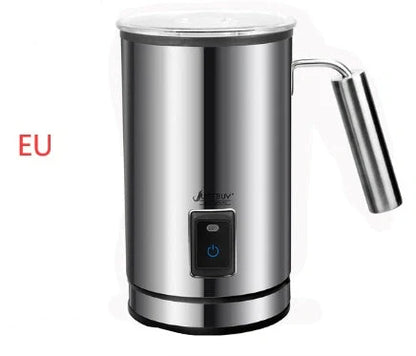 Stainless-steel electric milk frother for coffee and cappuccino
