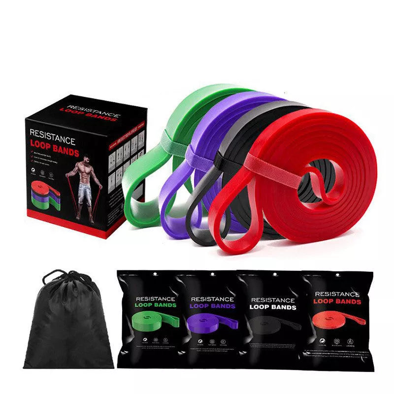 Deep Squat Thick Circle Pull Up Training Resistance Belt in various colors for different resistance levels