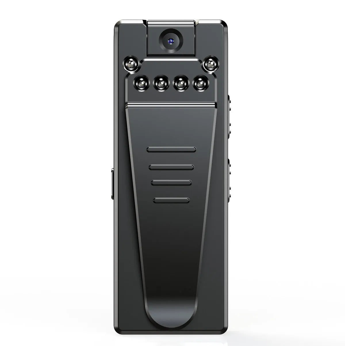 Black 1080p HD DV camera with a rotating lens on a stand.