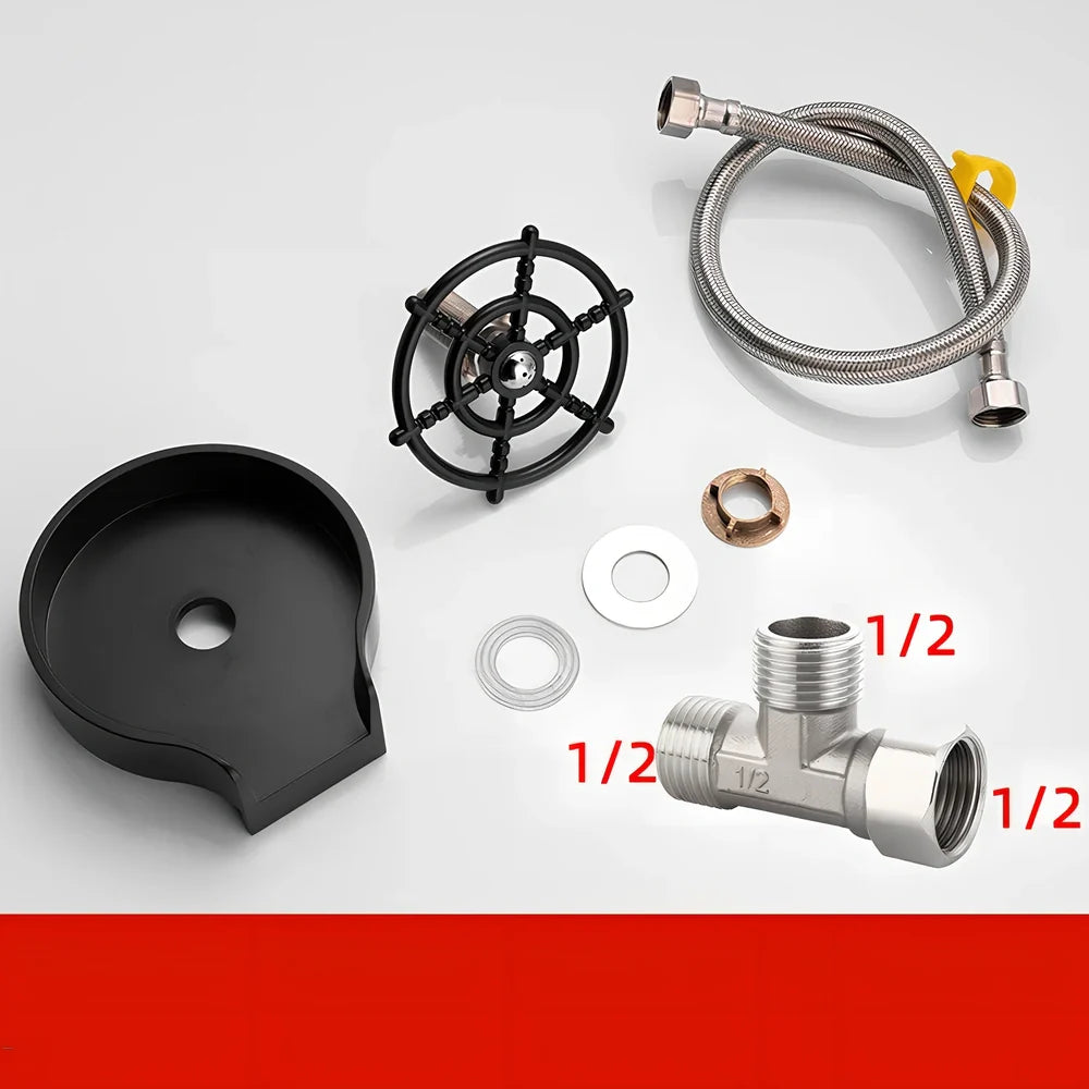 Small stainless steel faucet with automatic high-pressure cup washer for household sink installation