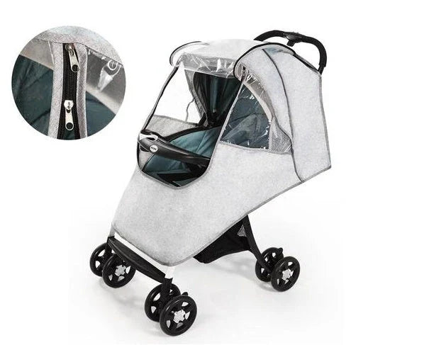 Cozy and waterproof baby stroller cover made of high-quality linen fabric, providing all-weather protection for your little one