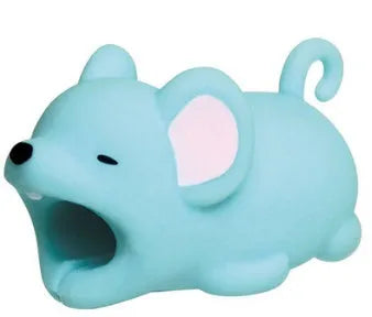 Silicone animal-shaped cable protector for Apple iPhone lightning charging cable.