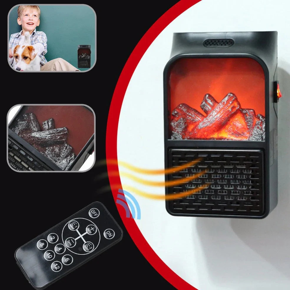 Flame Heater mini household heater with flame retardant ABS construction and 500W heating capacity