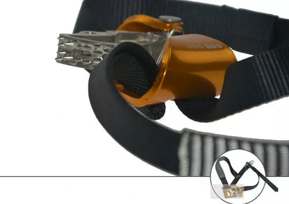 Left foot type ascender QSAJ03L for mountaineering and climbing, hot forged aluminum-magnesium alloy