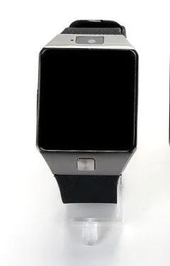 Smart watch with touch screen showing call interface, on a wrist strap.