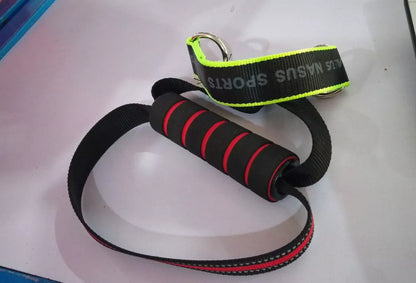 Horizontal bar auxiliary belt with elastic rope resistance for adjustable workout intensity