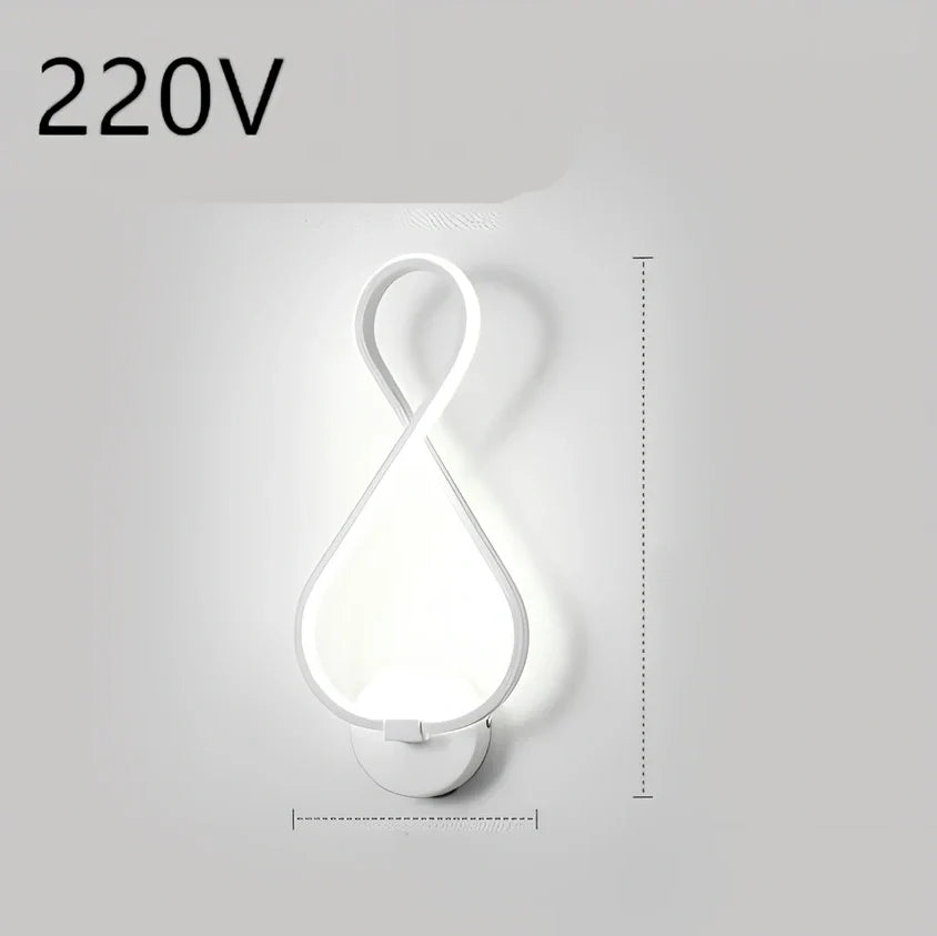 Nordic minimalist LED wall lamp in black with silicone shade, 220V for bedroom bedside use, 30000-hour lifespan