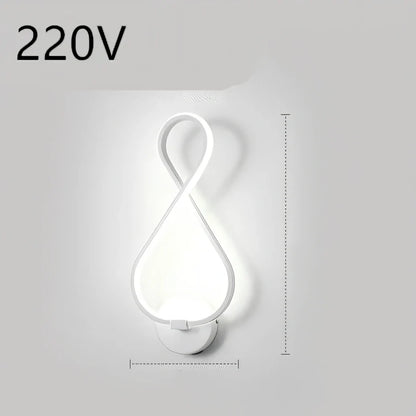 Nordic minimalist LED wall lamp in black with silicone shade, 220V for bedroom bedside use, 30000-hour lifespan