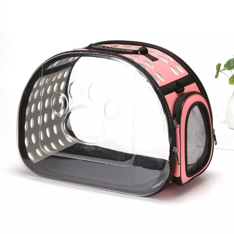 Portable breathable pet backpack with transparent design for cats and dogs