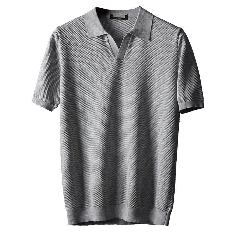 Men's premium cotton V-neck short sleeve top in various colors and sizes