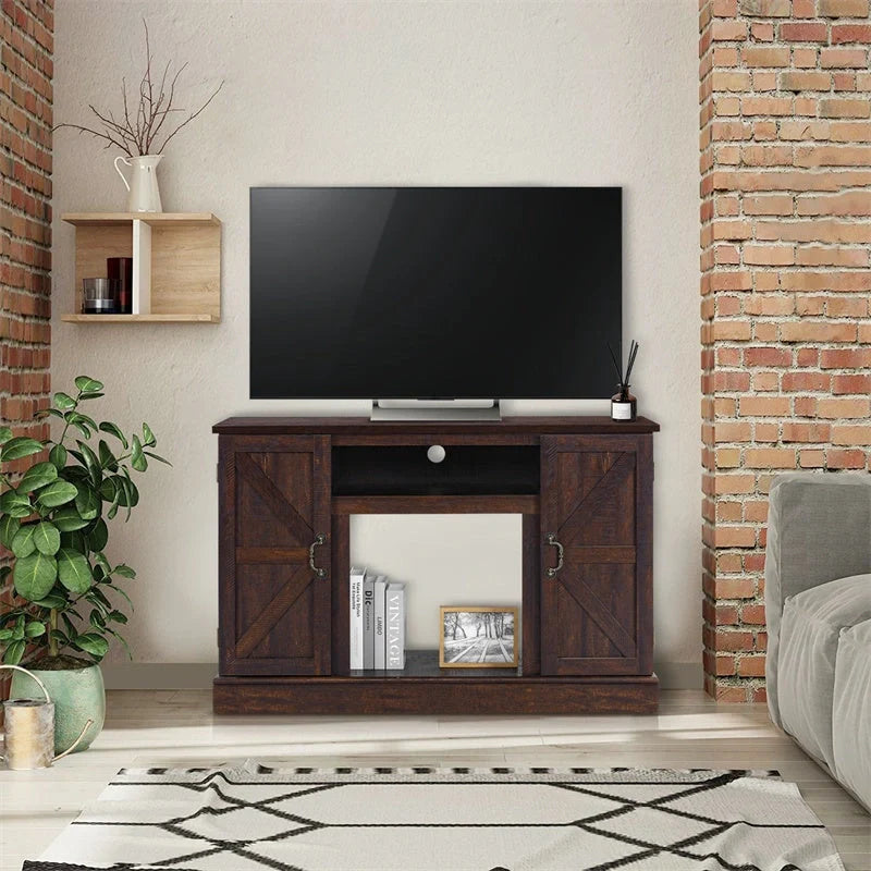 Vintage Wooden TV Cabinet in living room setting