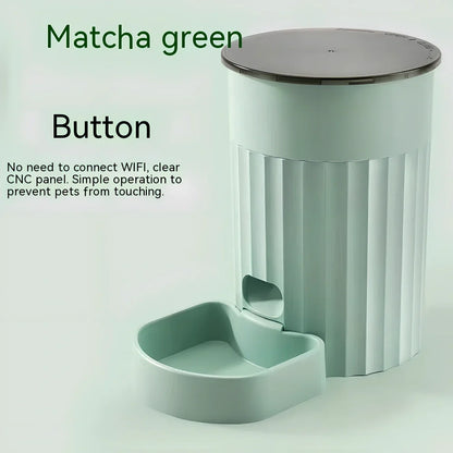 Automatic wifi pet feeder with 3-litre capacity in matcha green colour with digital display