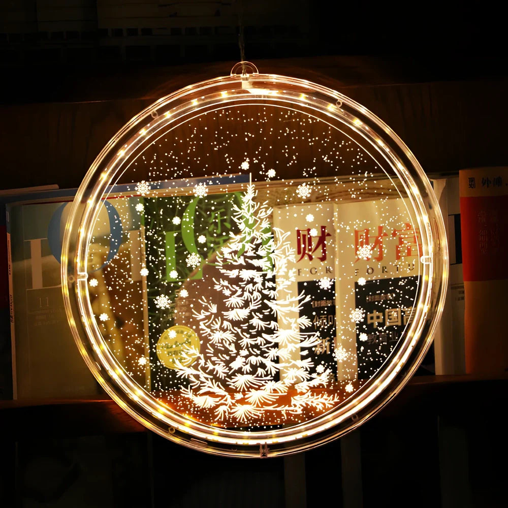 170mm plastic LED Christmas disc light with E14 fitting and dimming control