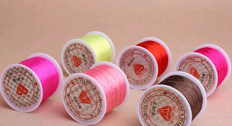 Colorful elastic wire for making stretchable bracelets and necklaces, 22 vibrant colors available