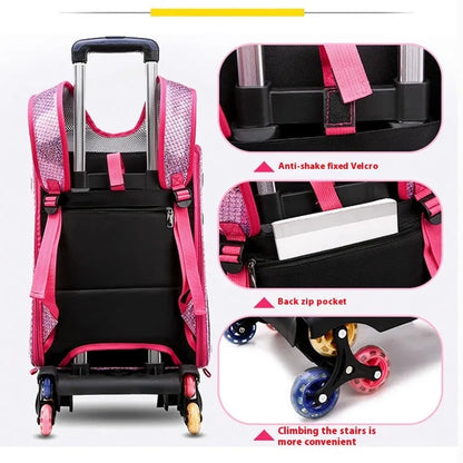 Blue transparent folding pet trolley carrier bag for small dogs and cats on wheels.