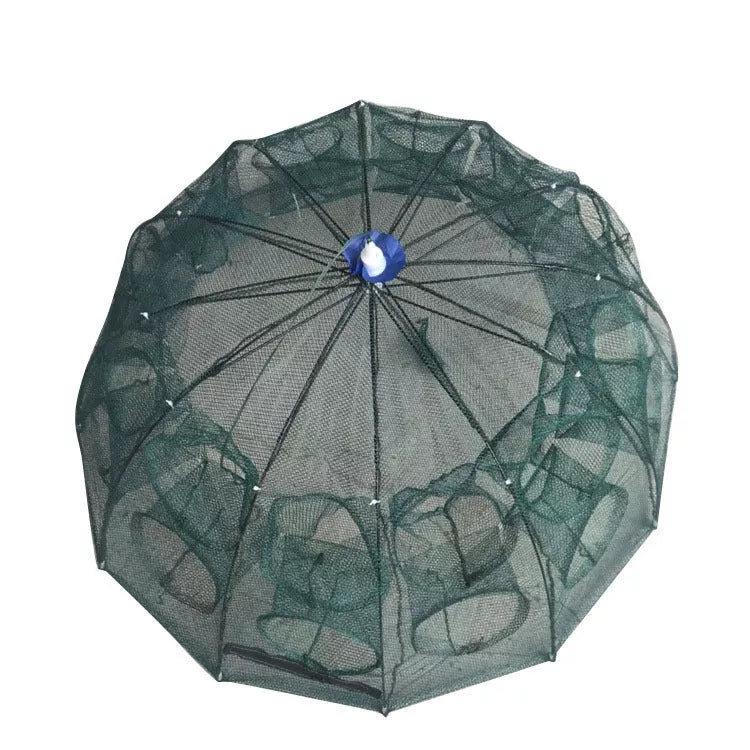 Automatic Folding Fishing Umbrella Net with multiple inlet holes for versatile fishing