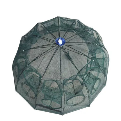Automatic Folding Fishing Umbrella Net with multiple inlet holes for versatile fishing