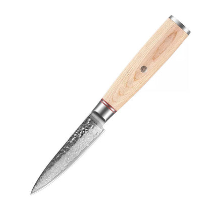 Damascus Steel Hand Kitchen Knife Set with various sizes for precision cutting