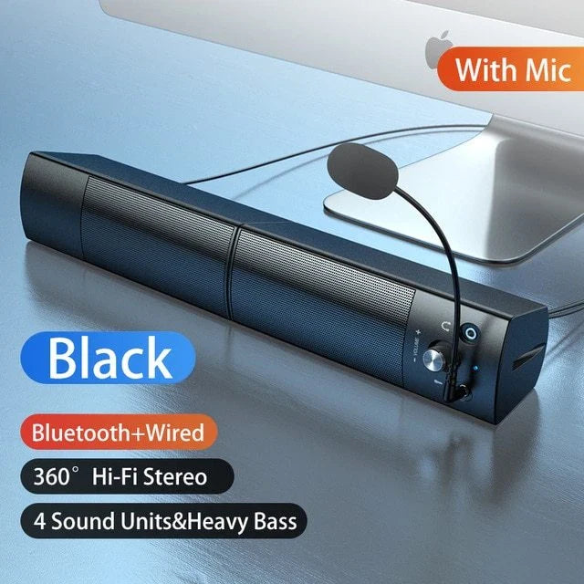 Powerful Bluetooth subwoofer speaker with dual high-power speakers, independent volume controls, and versatile connectivity options
