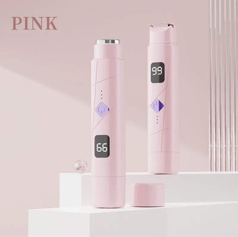 Digital display Type-C USB women's shaver in gradient purple colour for full-body hair removal.