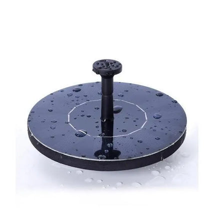 Black solar floating fountain pump with 4 nozzle heads for garden ponds and birdbaths