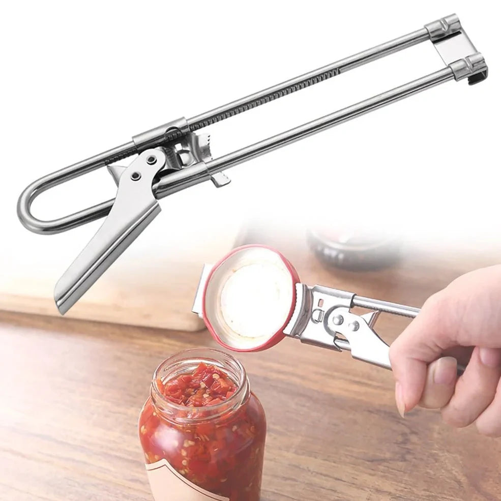Master Opener stainless steel adjustable bottle can opener with 19cm length and non-slip handle