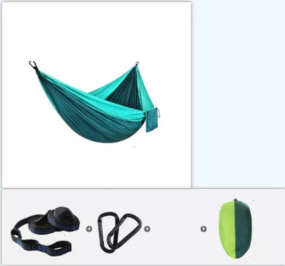 Portable Nylon Parachute Double Hammock for outdoor camping and backpacking