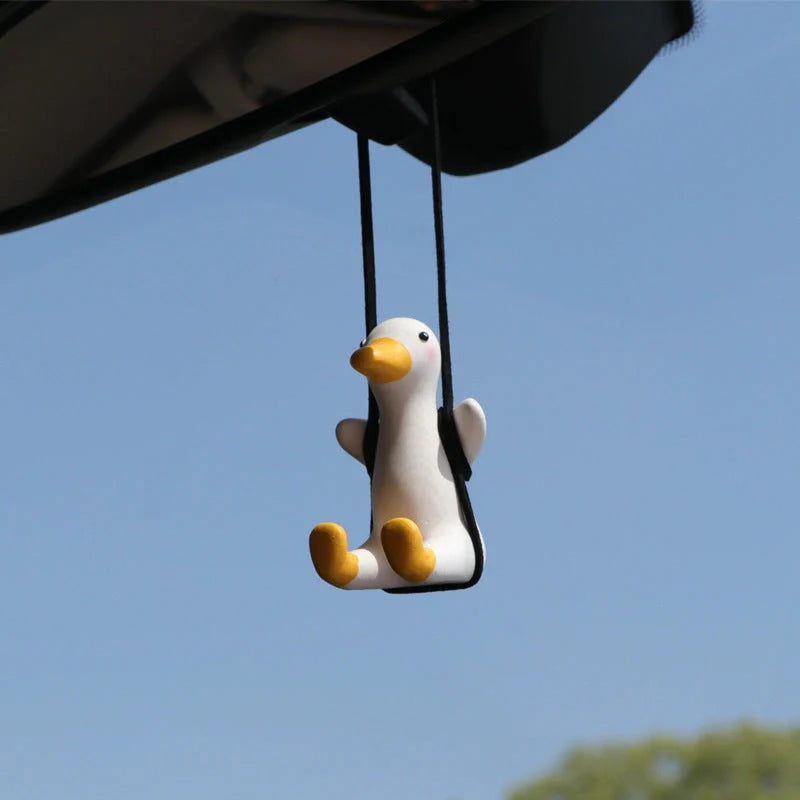 Cute anime little duck swing car pendant for rearview mirror decoration