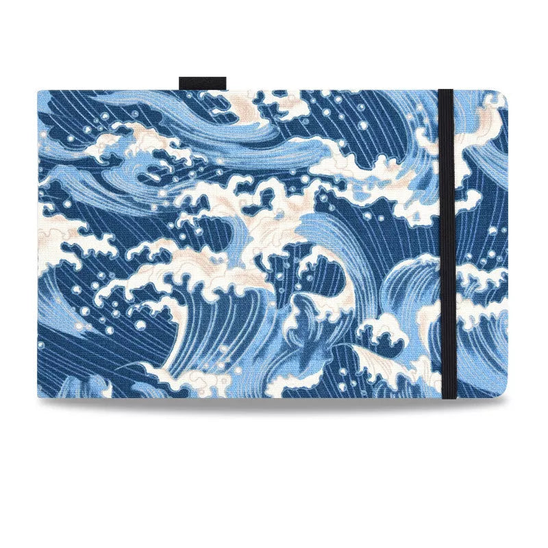 Handmade watercolor book with cotton and linen cover, 25% cotton paper, 20x13.5cm