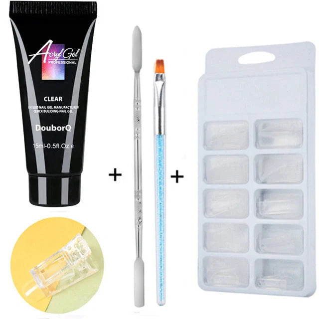 DIY Nail Polish Art Kit with resin-based polish and application tools for at-home manicures