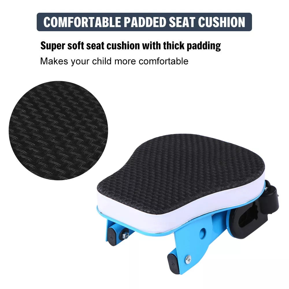 Bicycle child seat with quick release mechanism and foldable pedal