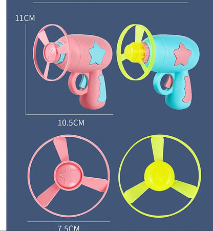 LED Light Flying Saucer Launcher Toy Set with flashing discs for pets and kids