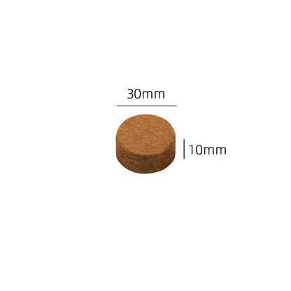 Nutrient soil blocks for vegetable planting showing dry and expanded states with size variations
