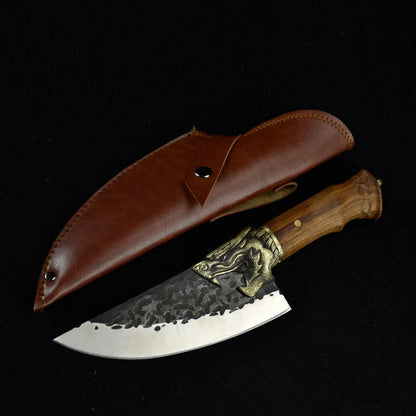 Hand forged lightweight slicing knife with rosewood handle and sharp 5Cr15Mov blade