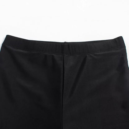 Conservative three-piece Muslim swimsuit for women in black, sizes S to 3XL