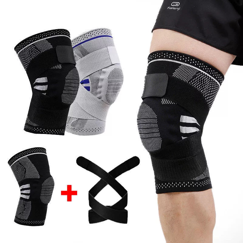 Shock absorption knee pad with silicone spring for sports and fitness protection