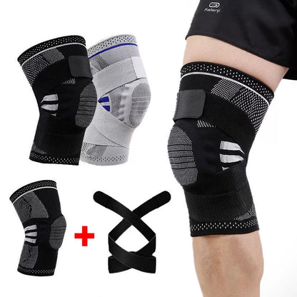 Shock absorption knee pad with silicone spring for sports and fitness protection