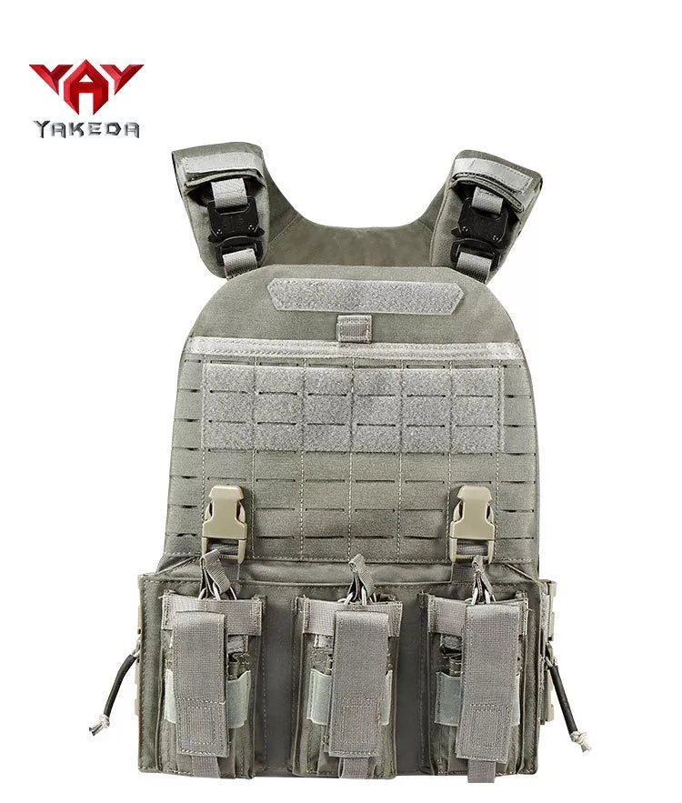MOLLE System Tactical Vest in khaki, black, grey, or military green for outdoor activities