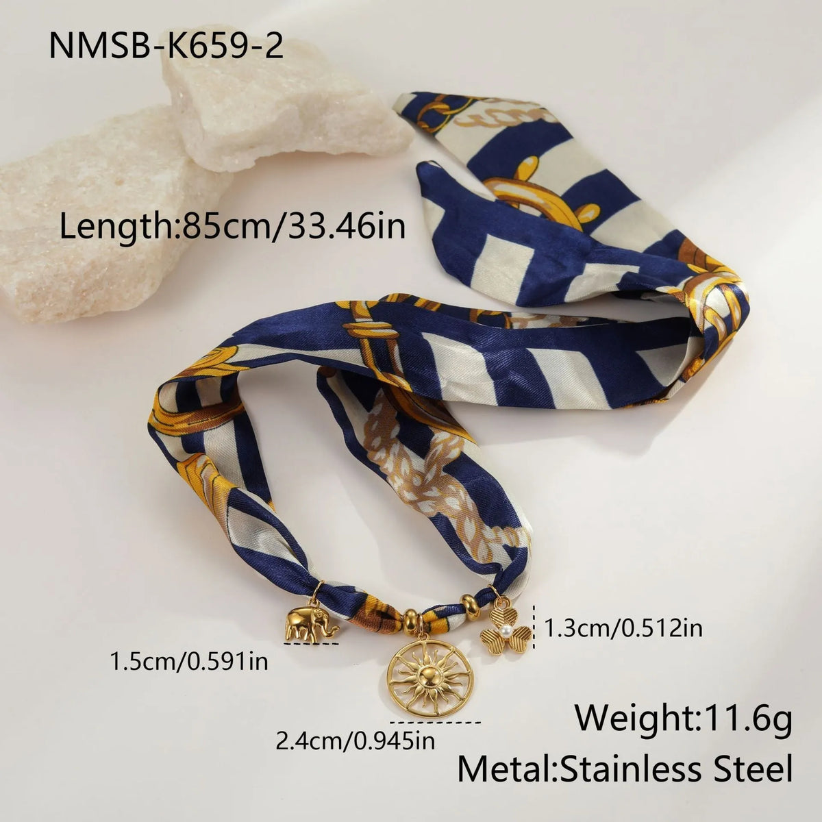Stainless steel necklace and bracelet set with 18K electroplated finish and regular chain style