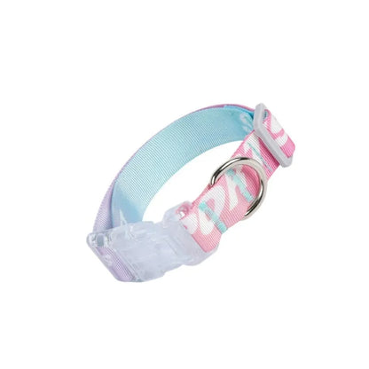 Adjustable nylon dog collar with cartoon gradient printing in gradient colour, suitable for dogs 2.00kg to 10.00kg