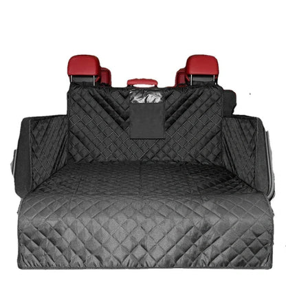 Waterproof dog car boot mat with storage bag and anti-skid net in vehicle