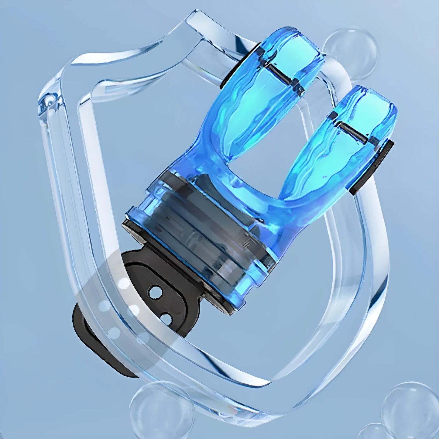 Plastic-free 110mm silicone diving mouthpiece in various solid and transparent colours.