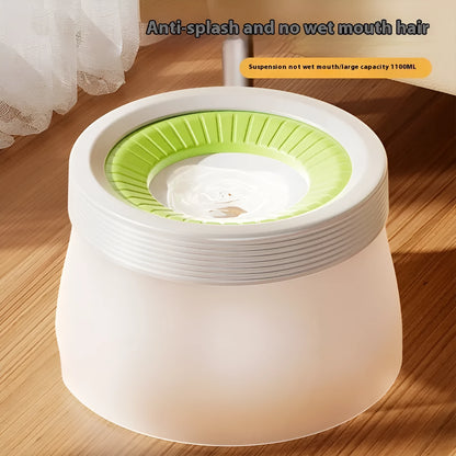 Suspended pet water bowl with non-wet mouth design for medium and small dogs and cats