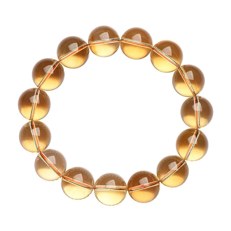 Natural citrine scattered beads bracelet showing adjustable design with polished gemstone beads in amber tones